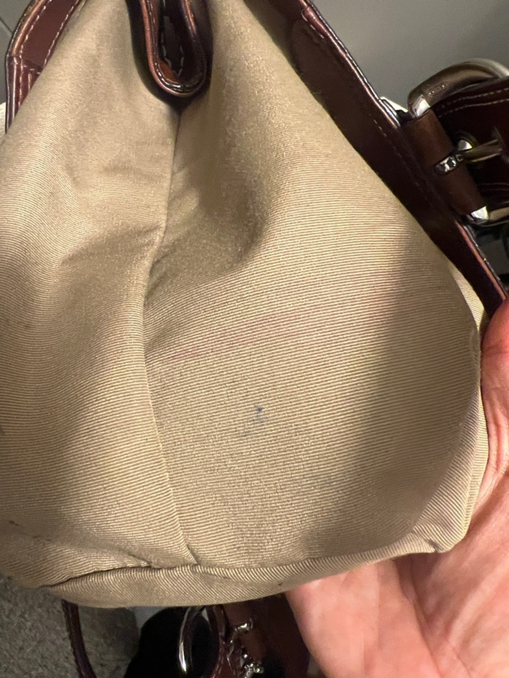 Vintage Coach Hampton Pleated Leather Satchel (style F18792) - Picture 9 of 14
